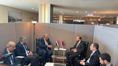 صورة وزير الخارجية يناقش مع نظيره الأرمينى تطوير العلاقات الثنائية